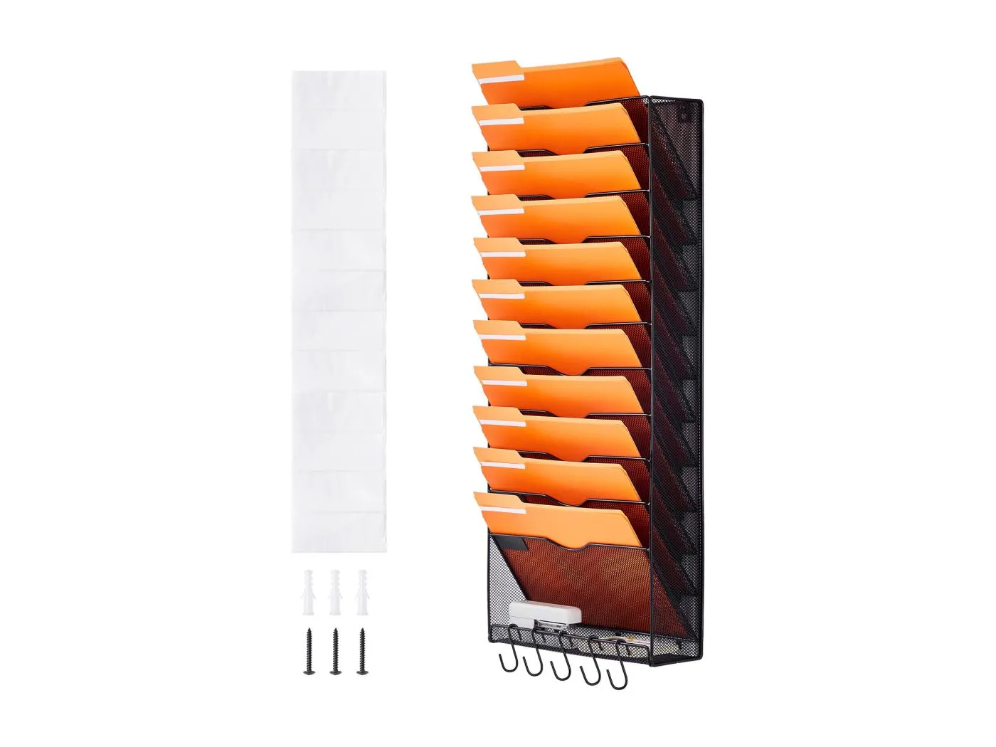 Wandhalter SucceBuy für Netzordner, 1 Stück 12 Taschen für Büro Schule