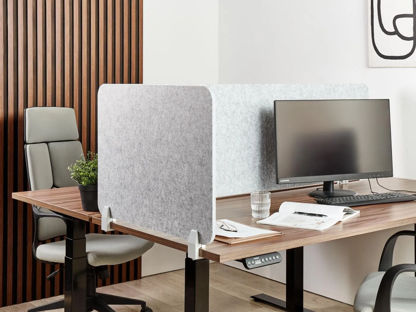 Schreibtischtrennwand hellgrau 72 x 50 cm SPLIT