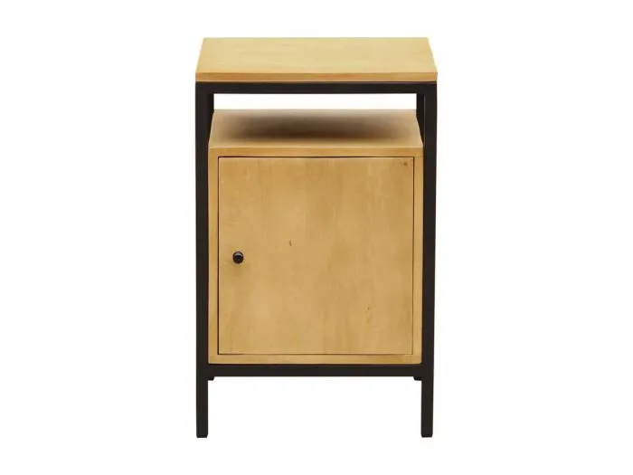 Aufbewahrungsbox Schreibtisch Mangoholz und schwarzes Metall OPIUM