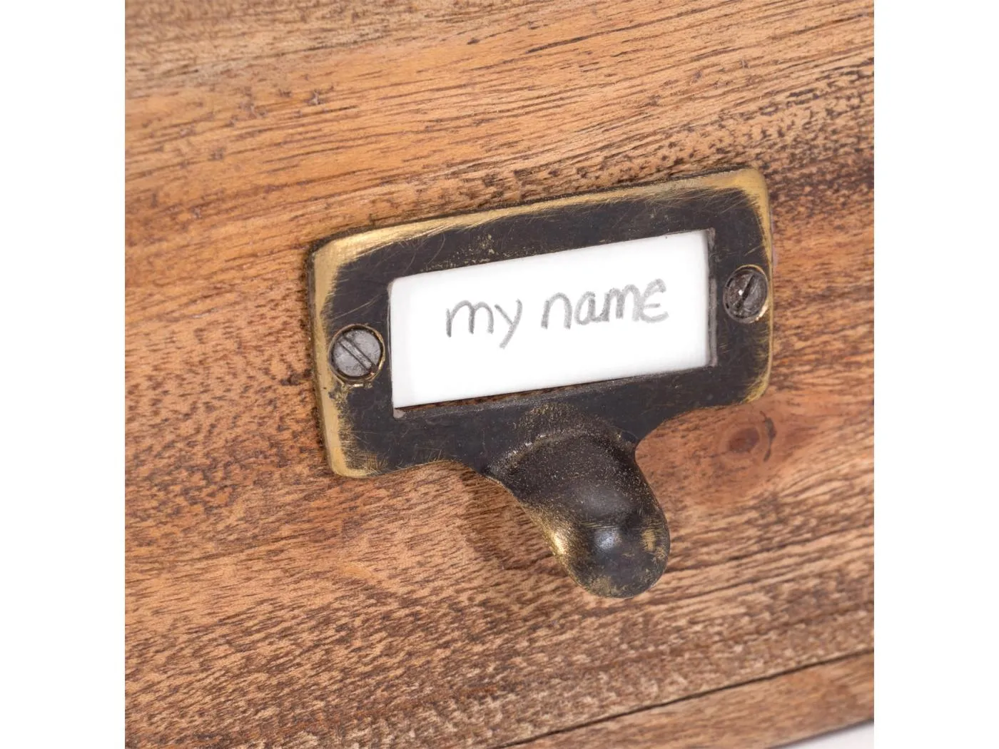 ORGANIZER-SET Office 3-teilig Mahagoni Holz, mit beschreibbarer Tafel 01 natur-vintage