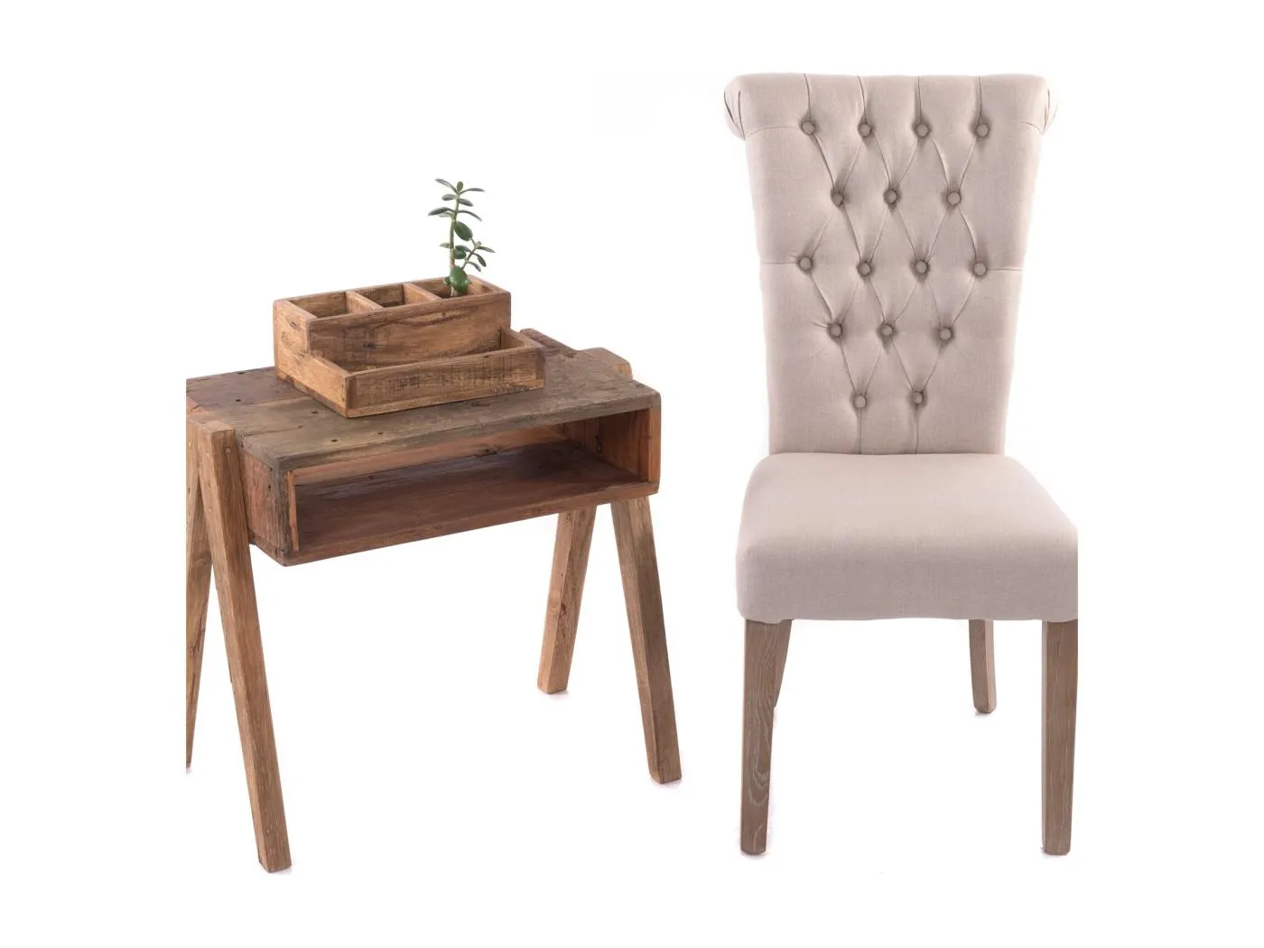 SCHREIBTISCH-ORGANIZER Lepus Mahagoni Recyclingholz massiv, 4 Fächer naturfarben