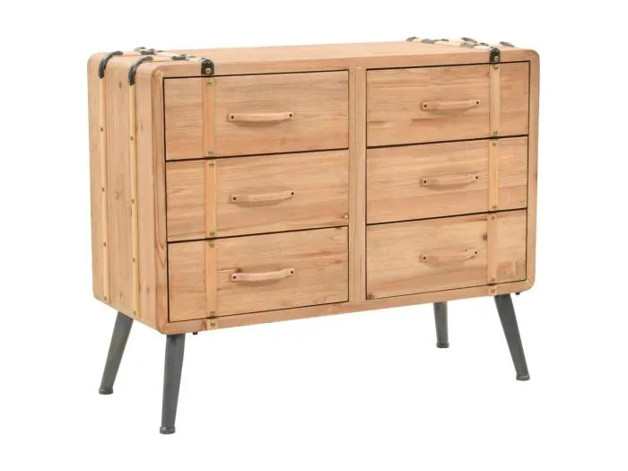 Schubladenkommode Massivholz Tanne 91x35x73 cm