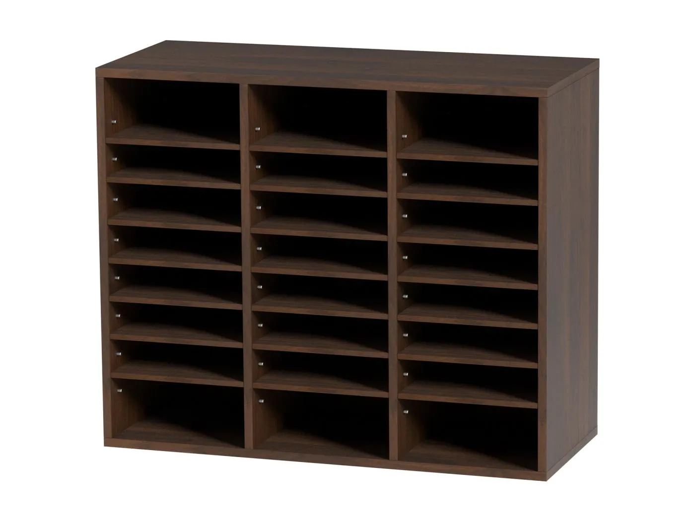 Schreibtisch-Organizer, SucceBuy Verstellbarer Dokumenten-Organizer aus Holz, Aktensortierer mit 24 Fächern, Braun