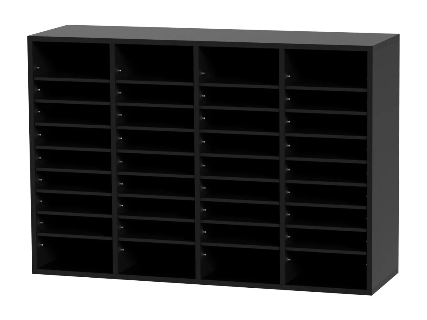 Schreibtisch-Organizer, SucceBuy Dokumenten-Organizer aus Holz, 36 Fächer, Verstellbarer Aktensortierer, Schwarz