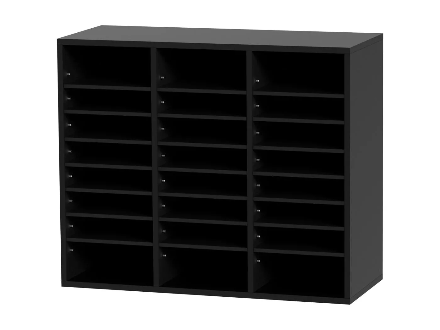 Schreibtisch-Organizer, SucceBuy Dokumenten-Organizer aus Holz, Verstellbarer Aktensortierer, 24 Fächer, Schwarz