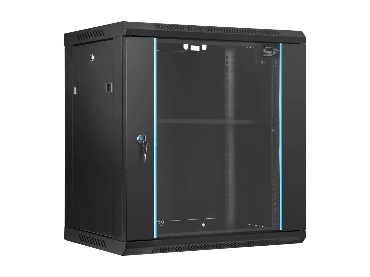 Server-Rack SucceBuy Wandgehäuse 12U für Netzwerk-Rack 39cm Tiefe mit Verriegelbarer Tür