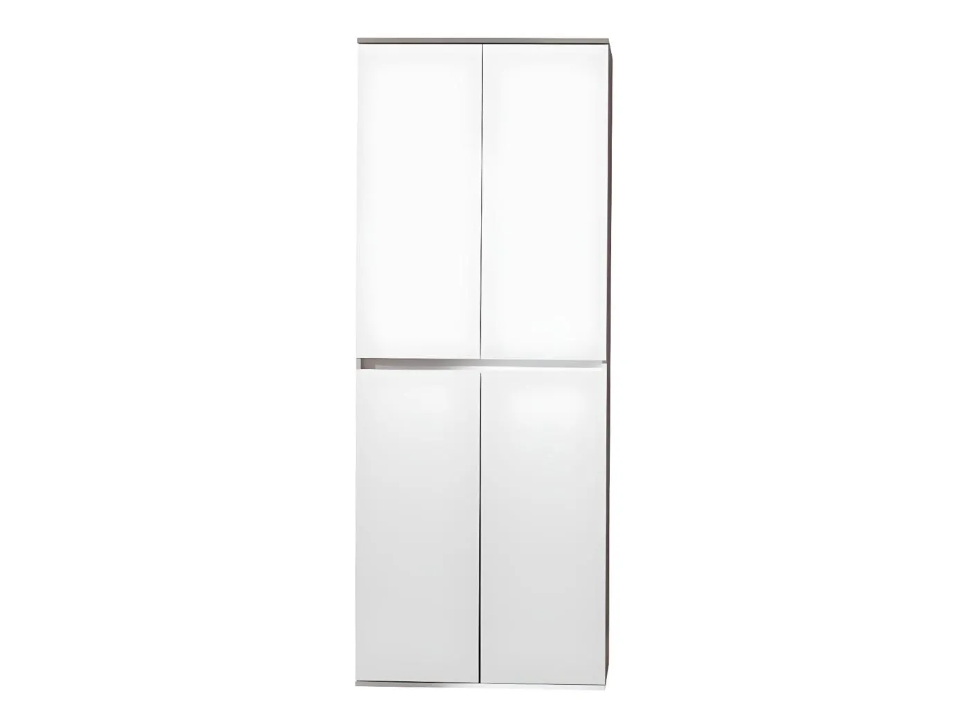 Minor Kleiderschrank 4 Türen, weiss, Spiegel.