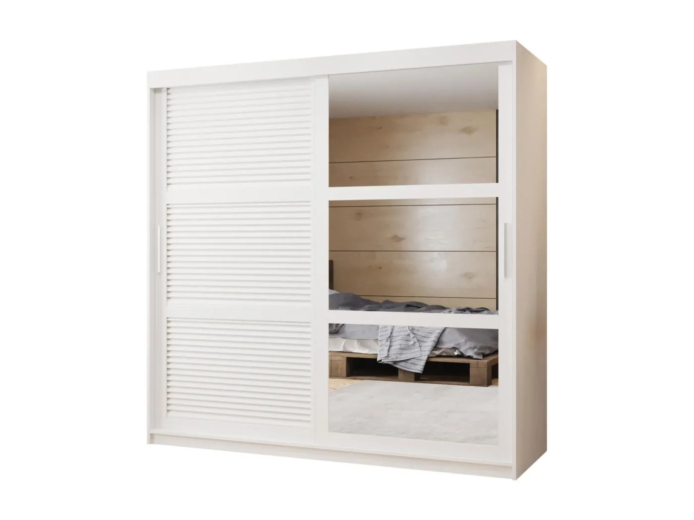 SCHWEBETÜRENSCHRANK ZALUZJA 2 200/180/62 2-türig (Weiß)