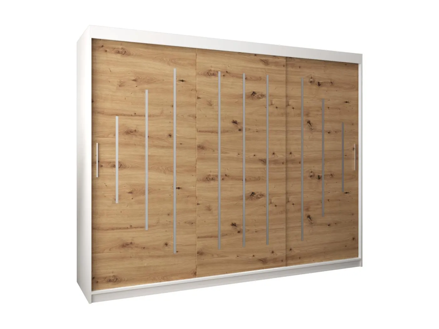 SCHWEBETÜRENSCHRANK YORK 200/250/62 3-türig (Weiß/Artisan)