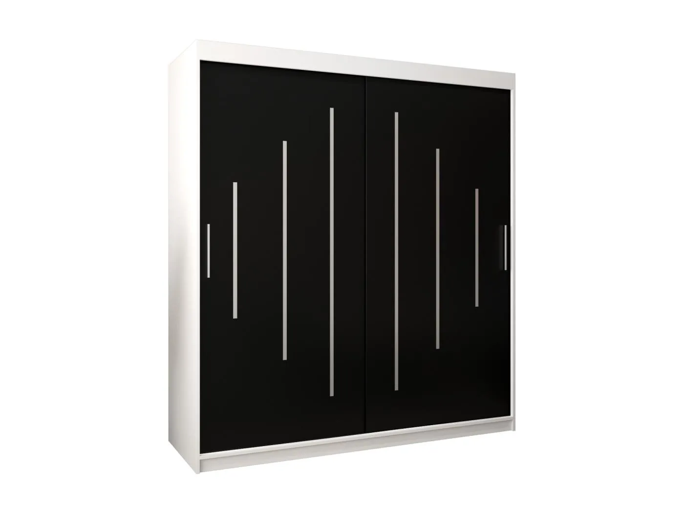 SCHWEBETÜRENSCHRANK YORK 200/180/62 2-türig (Weiß/Schwarz)