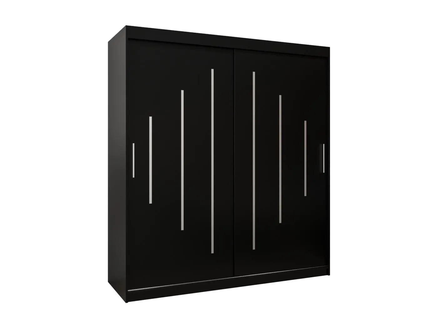 SCHWEBETÜRENSCHRANK YORK 200/180/62 2-türig (Schwarz/Schwarz)