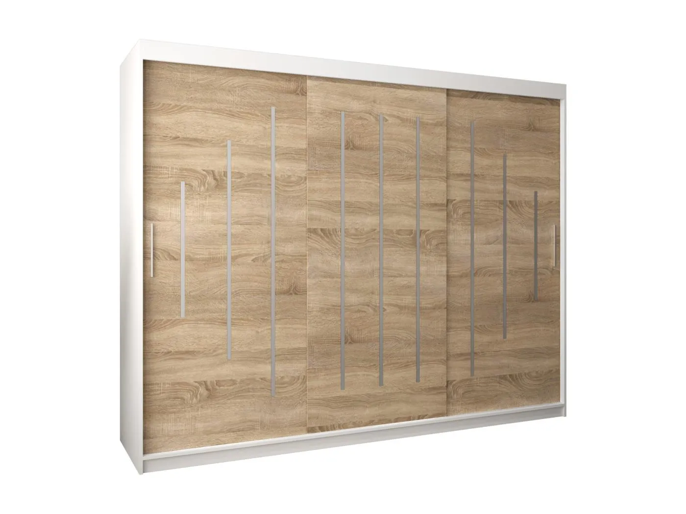 SCHWEBETÜRENSCHRANK YORK 200/250/62 3-türig (Weiß/Sonoma)