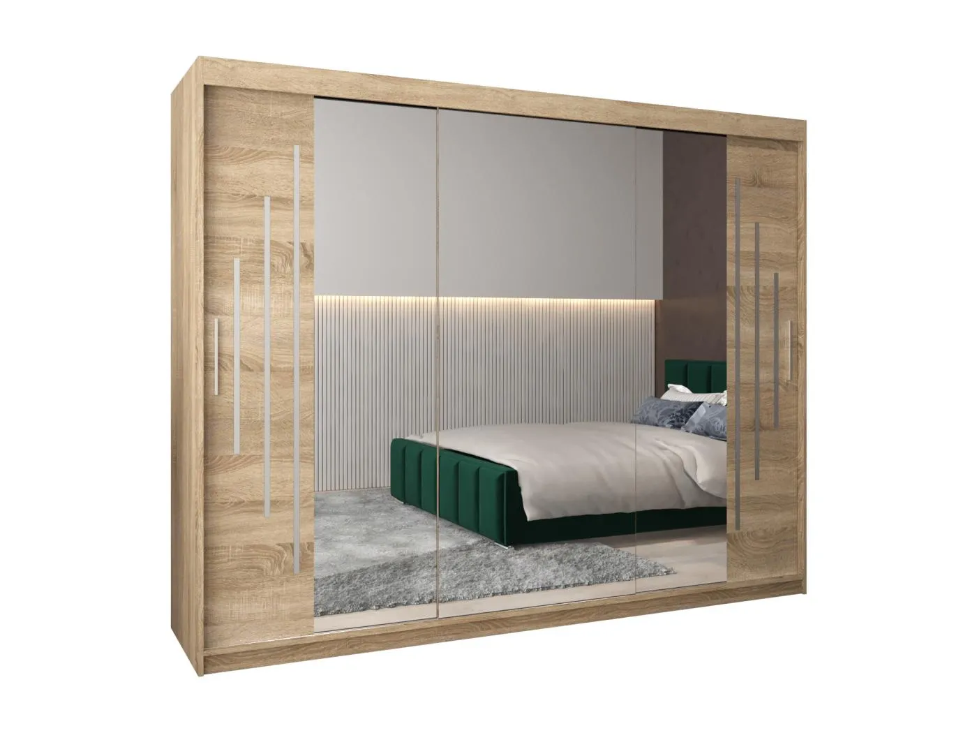 SCHWEBETÜRENSCHRANK YORK 2 200/250/62 3-türig (Sonoma/Sonoma)