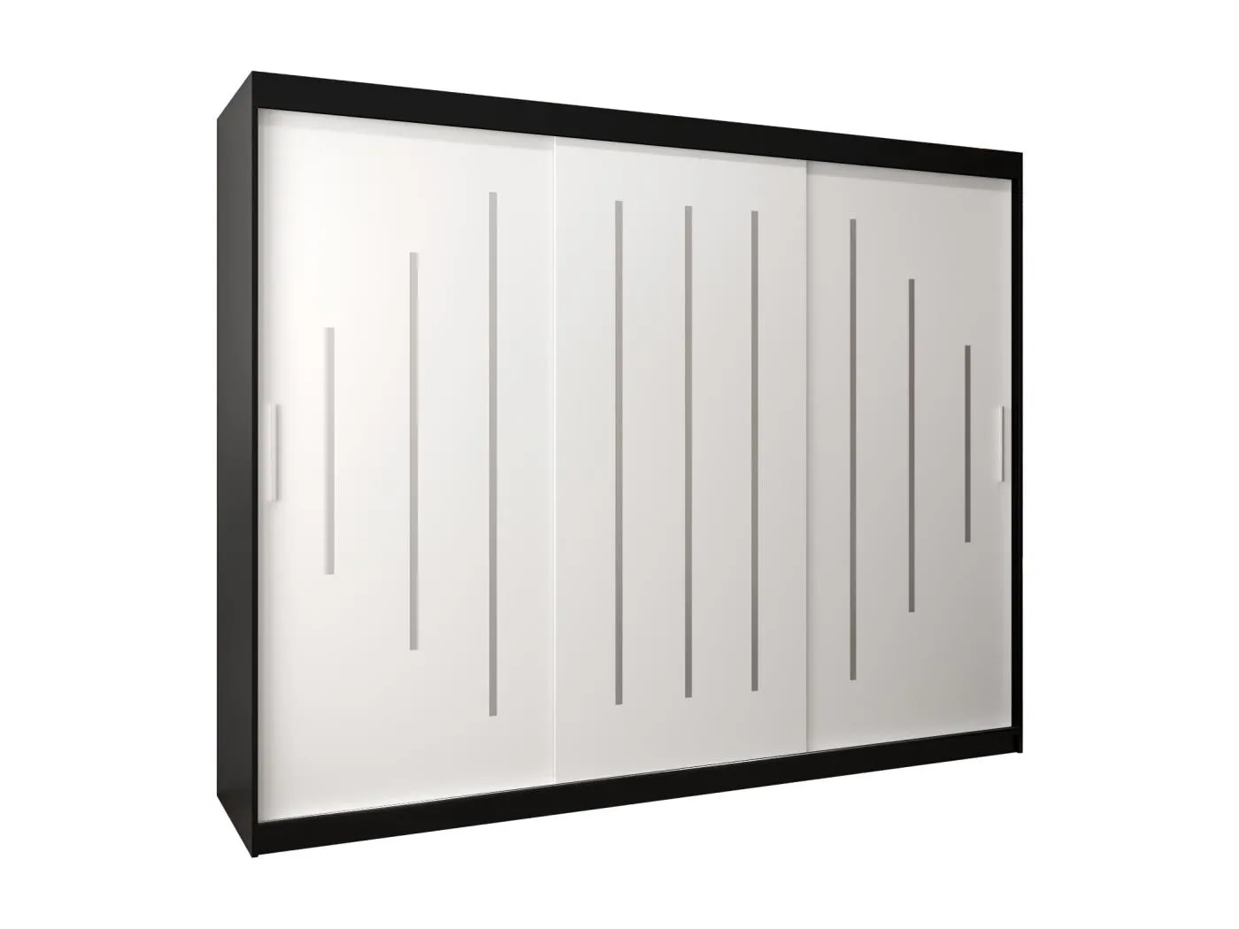 SCHWEBETÜRENSCHRANK YORK 200/250/62 3-türig (Schwarz/Weiß)