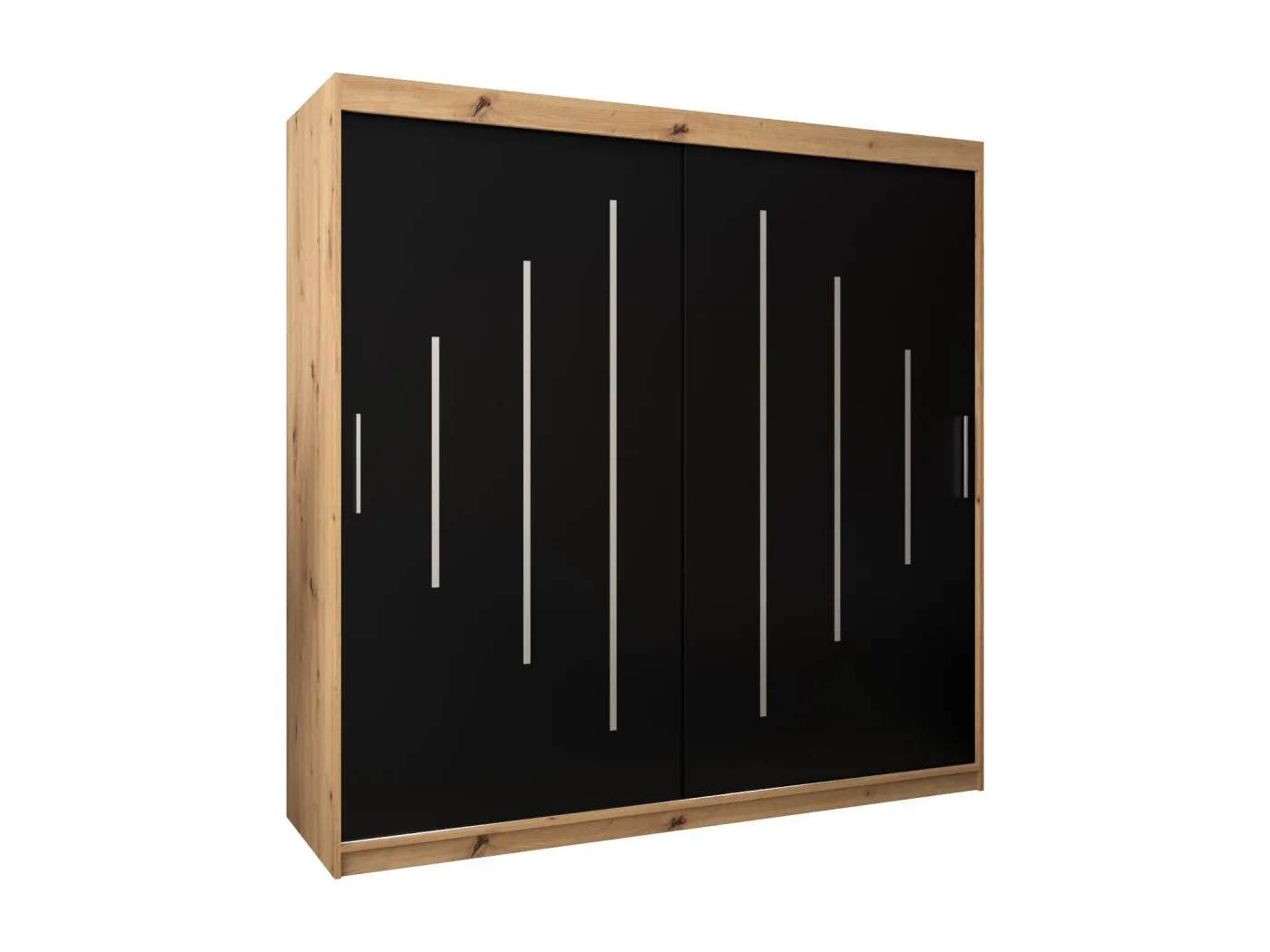 SCHWEBETÜRENSCHRANK YORK 200/200/62 2-türig (Artisan/Schwarz)