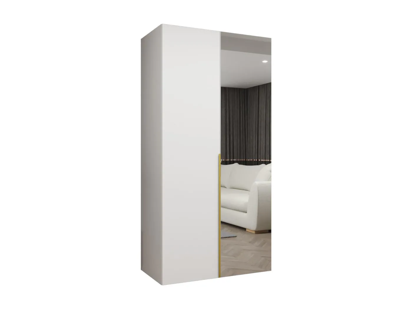 Drehtürenschrank Alicante 2 202/100/52 2-türig (Weiß|Gold)