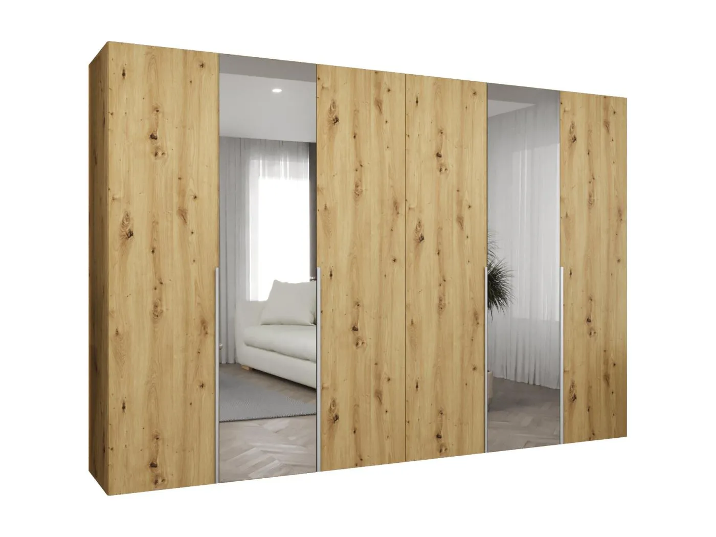 Drehtürenschrank Alicante 2 202/300/52 6-türig (Artisan Eiche|Kaschmir)