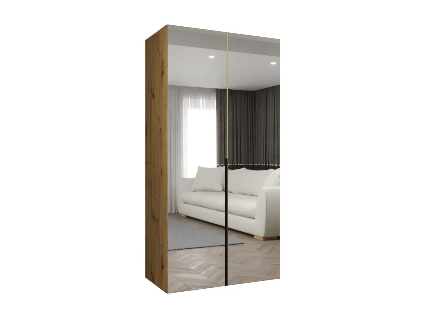 Drehtürenschrank Alicante 3 202/100/52 2-türig (Artisan Eiche|Schwarz)