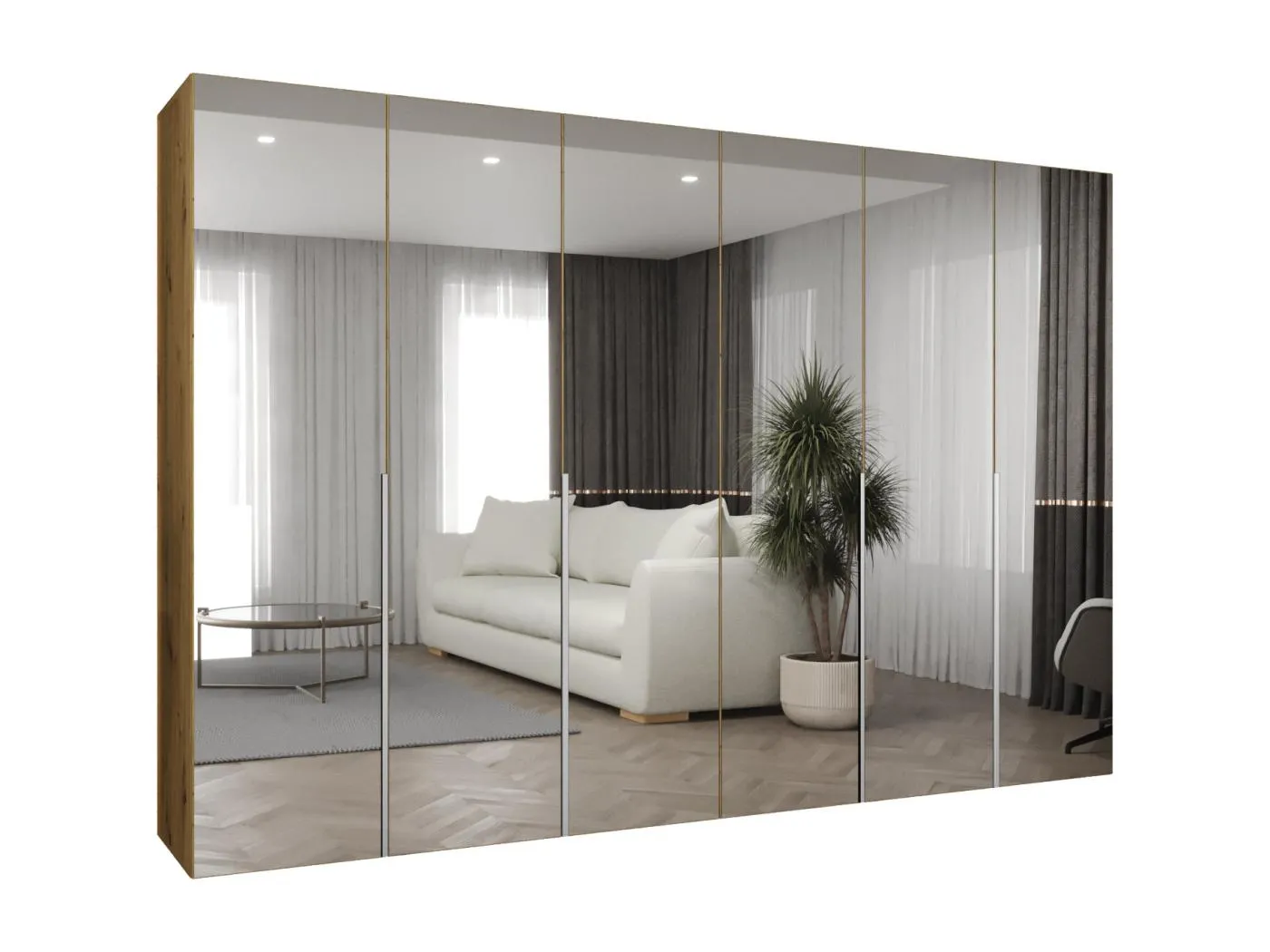 Drehtürenschrank Alicante 3 202/300/52 6-türig (Artisan Eiche|Kaschmir)