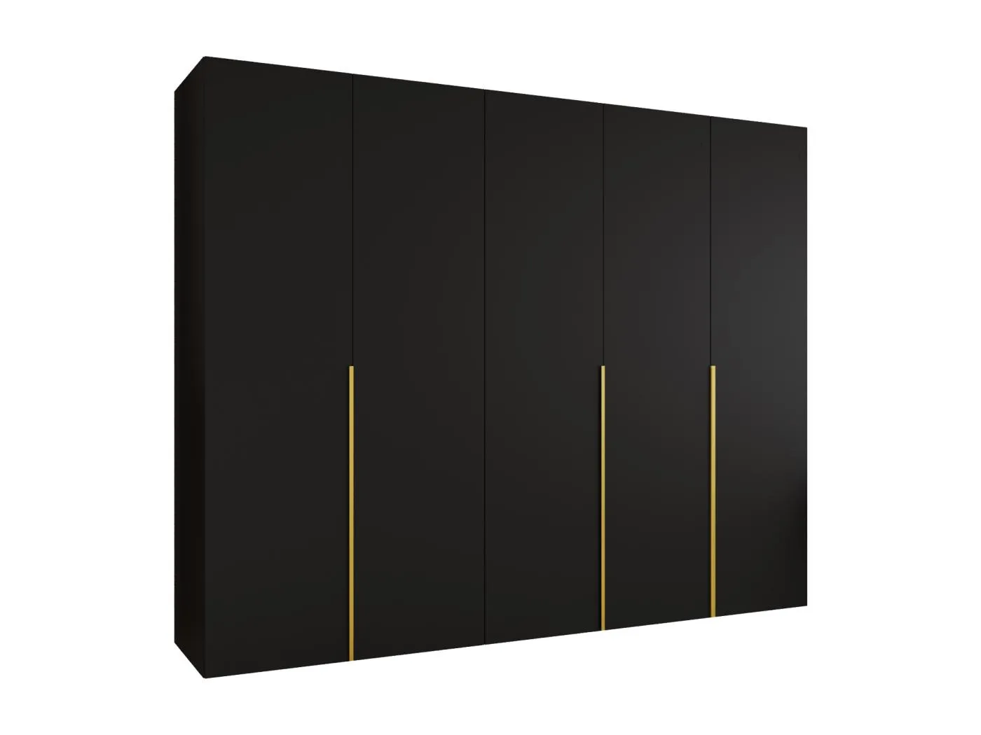 Drehtürenschrank Alicante 1 202/250/52 5-türig (Schwarz|Gold)
