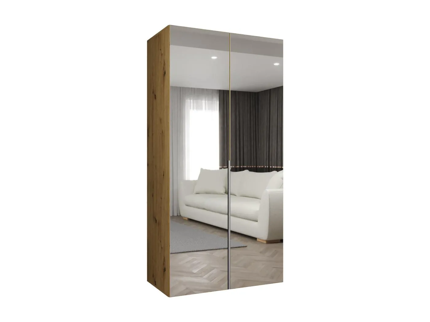 Drehtürenschrank Alicante 3 202/100/52 2-türig (Artisan Eiche|Kaschmir)