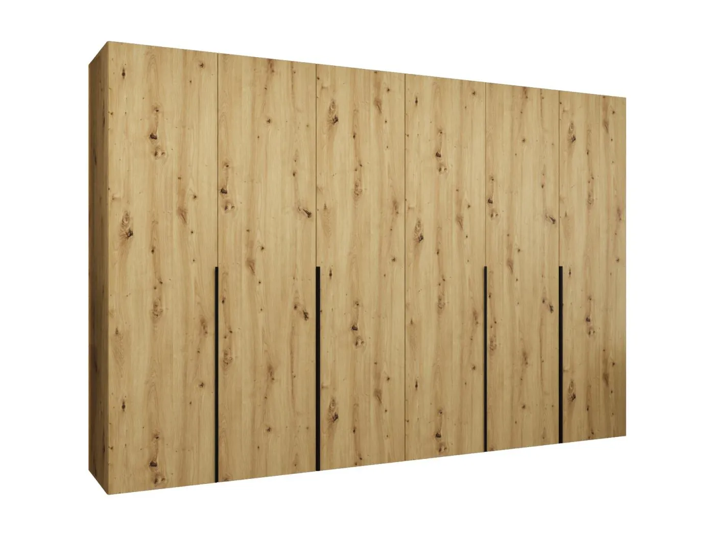 Drehtürenschrank Alicante 1 202/300/52 6-türig (Artisan Eiche|Schwarz)