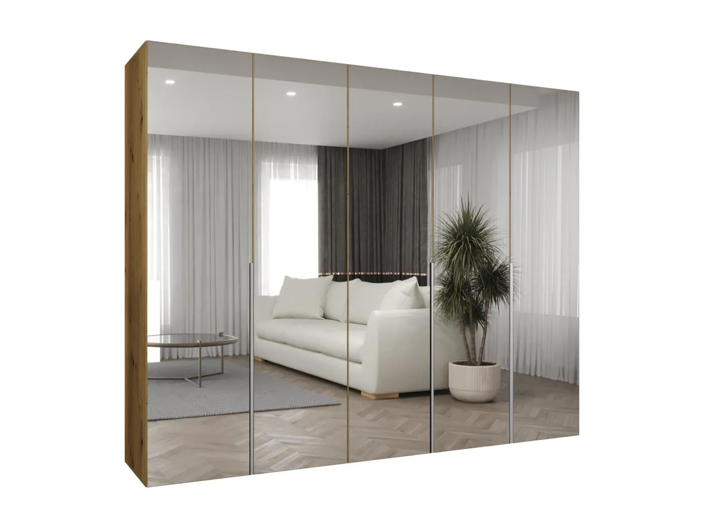 Drehtürenschrank Alicante 3 202/250/52 5-türig (Artisan Eiche|Kaschmir)