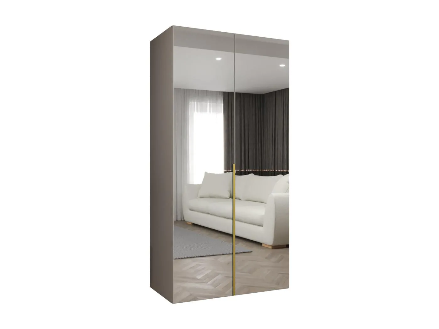 Drehtürenschrank Alicante 3 202/100/52 2-türig (Kaschmir|Gold)