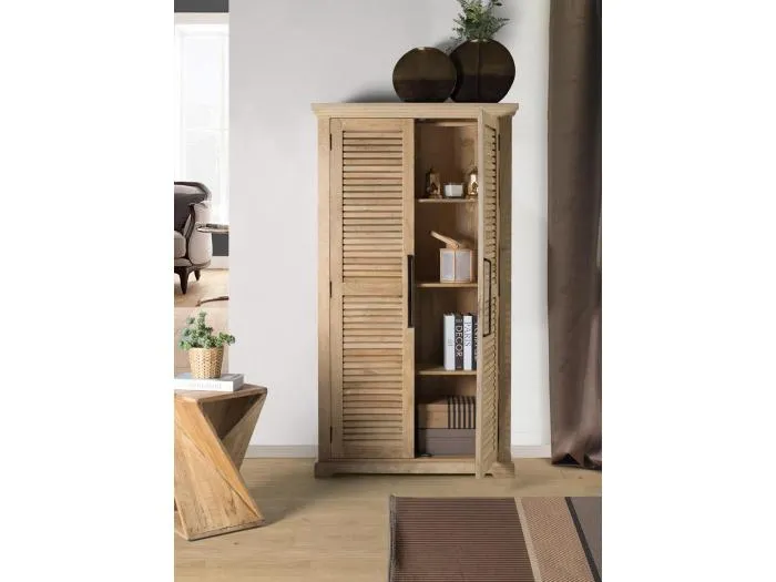 Schrank aus massivem Mangoholz, organisierte Aufbewahrung