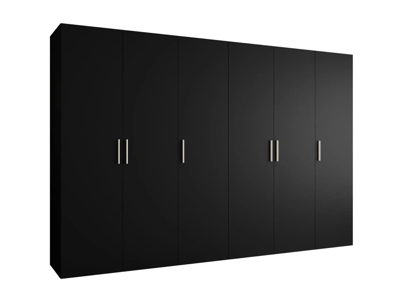 Drehtürenschrank Bari 1 202/300/52 6-türig (Schwarz)
