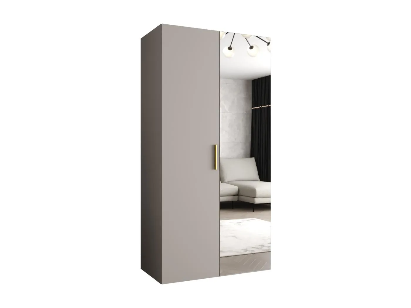 Drehtürenschrank Bari 2 202/100/52 2-türig (Kaschmir|Gold)