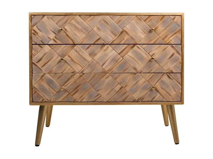 Braune Holzkommode 73x36x65h cm