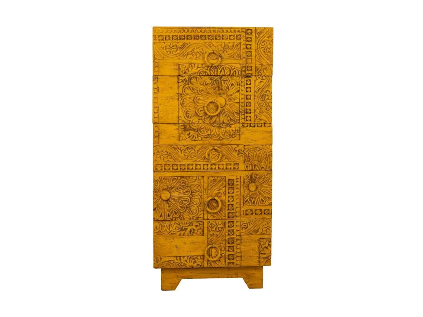 Gelbe handgefertigte Holzkommode 45x40x100h cm