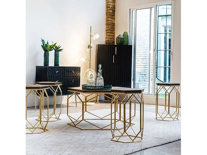 Kommode aus schwarzem Holz und Metall, 80x37x78h cm