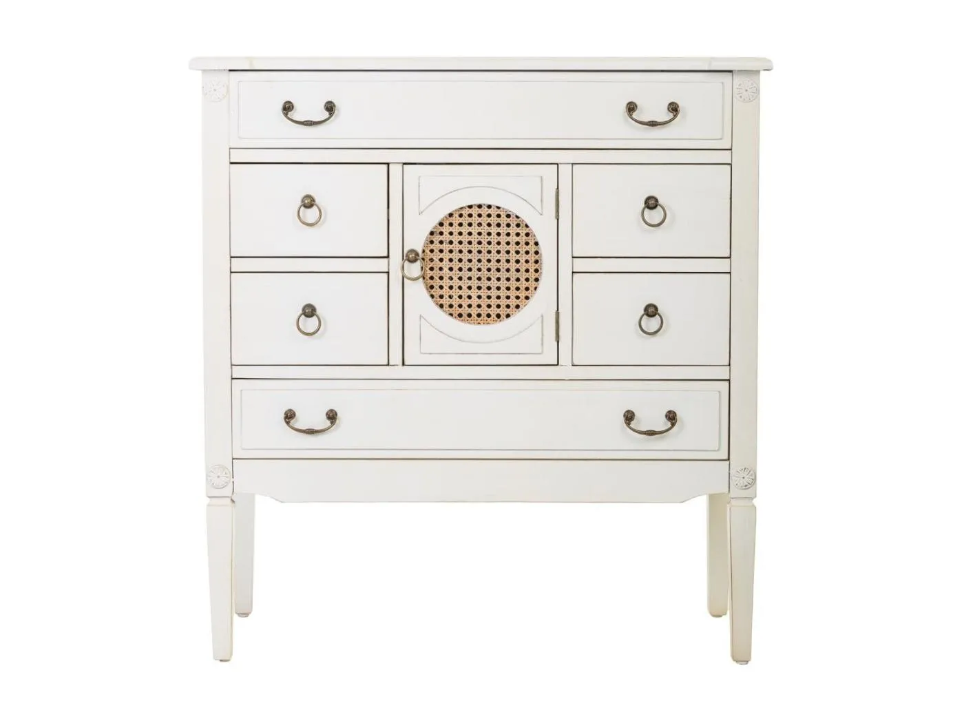 Kommode aus Holz mit weißem Gitter 85x38x90h cm