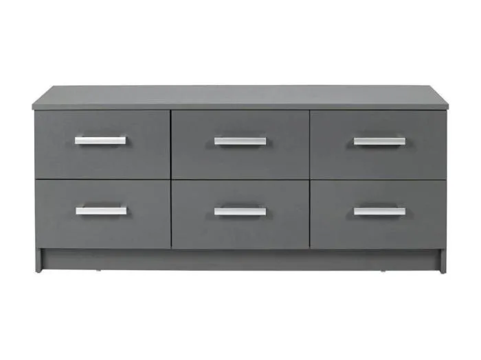 Elenzio Kommode 6 Schubladen grau.