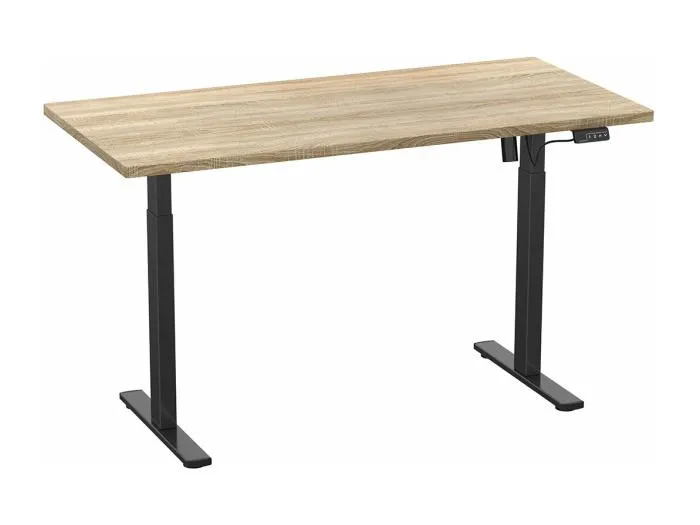 LonaE Schreibtisch elektrische Höhenverstellfunktion 160x80x71-120cm Eiche dekor, schwarz.