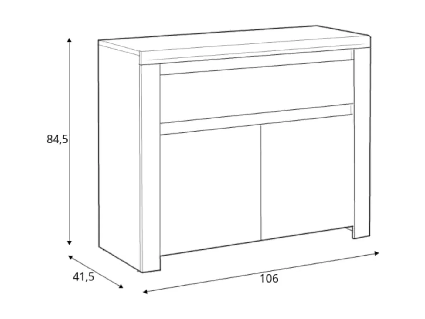 Kommode zeitloses Design - Weißglanz - DAMINO