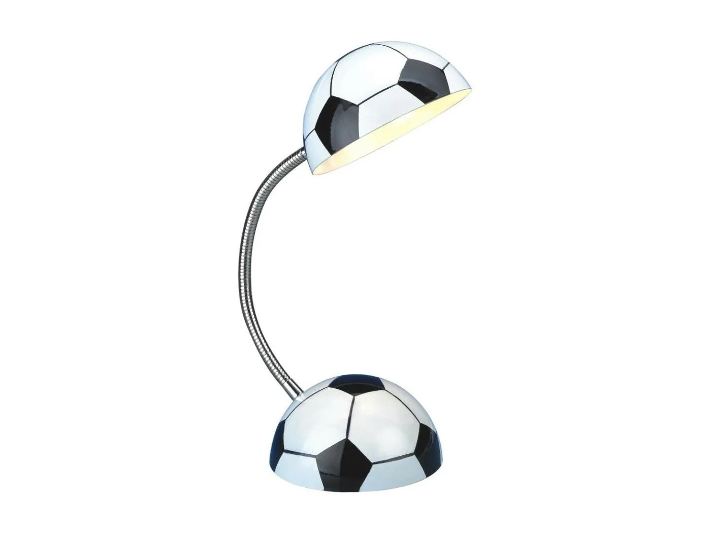 Schreibtischlampe Fußball mit verstellbarer Struktur 1xE14 – Schwarz und Weiß