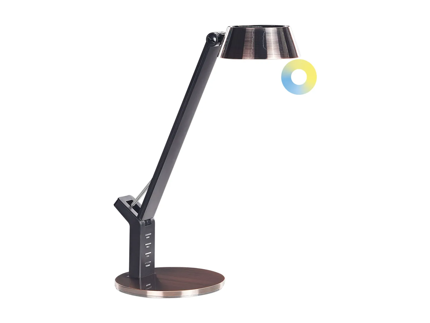 Schreibtischlampe LED mit USB-Port kupfer verstellbar 40 cm dimmbar Chamaeleon