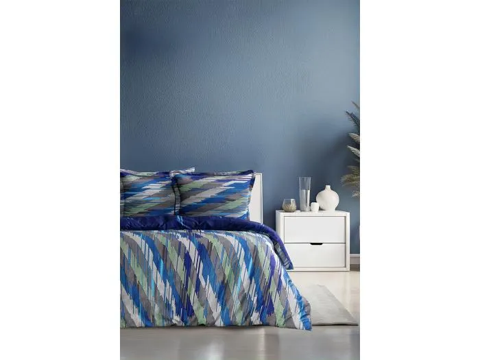 Bettwäschegarnitur 1 Bettbezug 200x200 cm+2 Kopfkissenbez 63x63 cm-Baumwollsatin