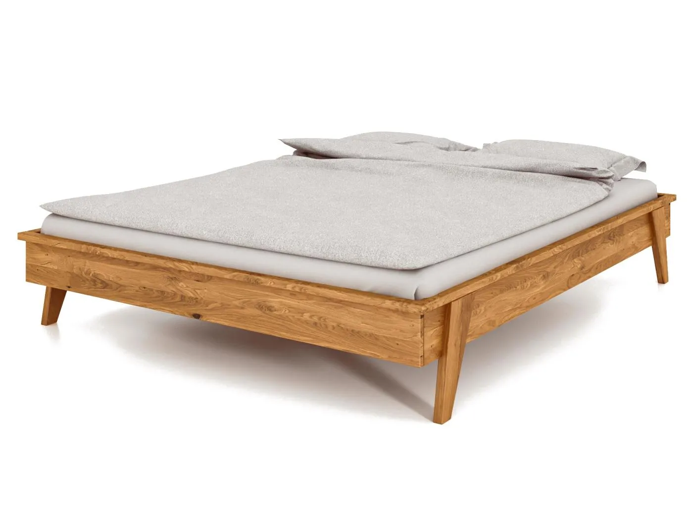 RETRO - Bettgestell ohne kopfteil 120 x 200 aus Wildeiche naturgeölt