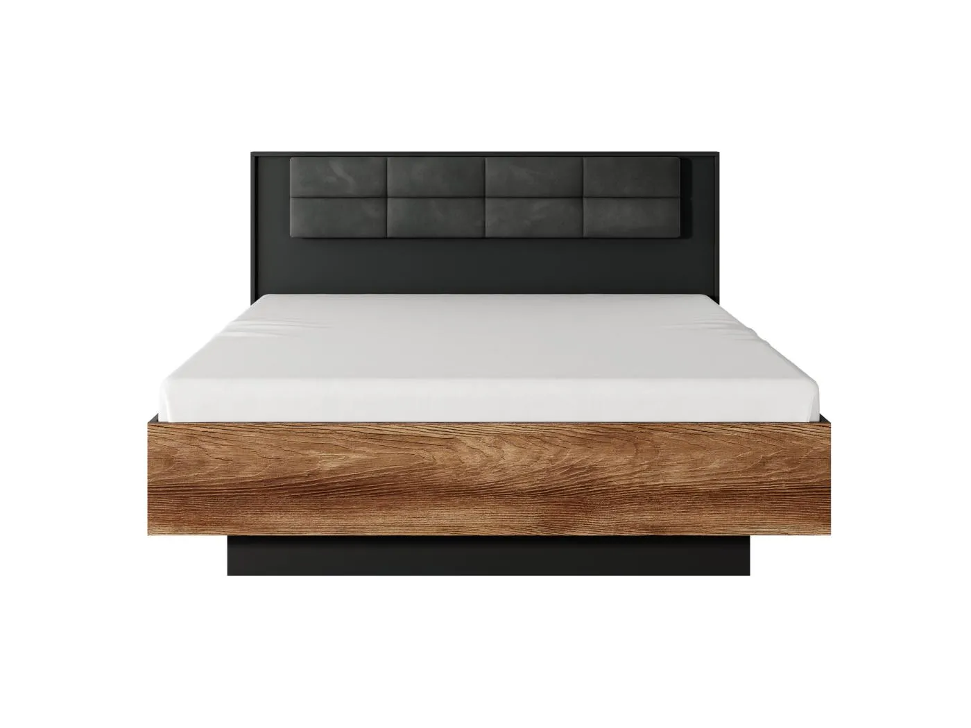 Schrankbett MILTON B 160x200 Schokoladenbraun & Schwarz