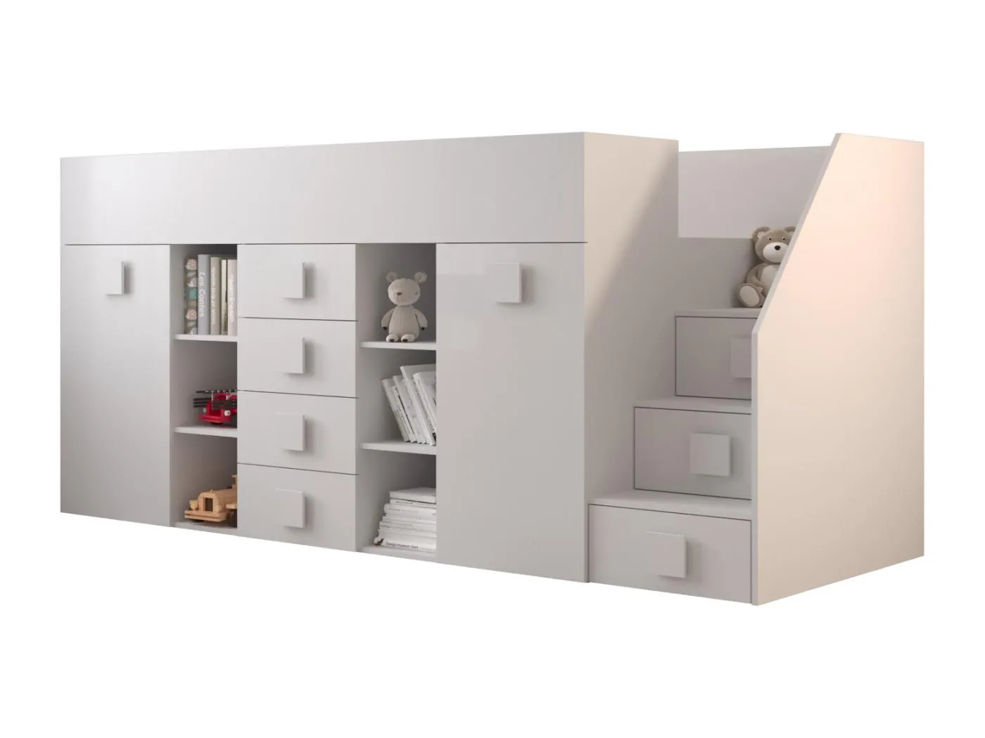 TOLEDO 3P Etagenbett 248,5/123/93 (weiß)