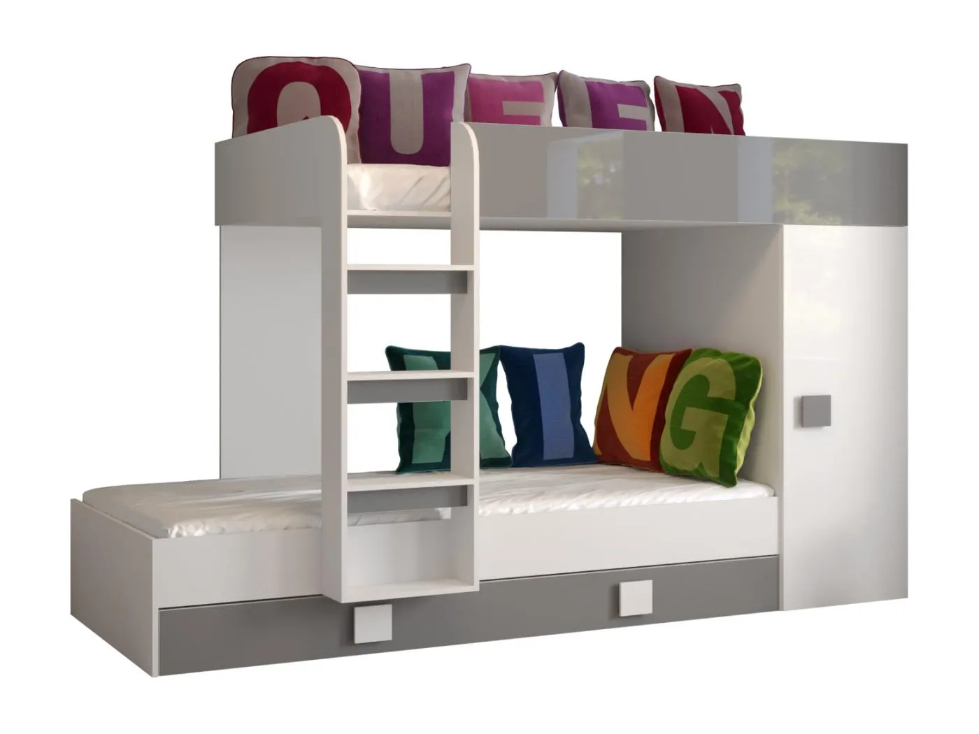 TOLEDO 2 Etagenbett 203,3/106,6/125 (weiß/grau)