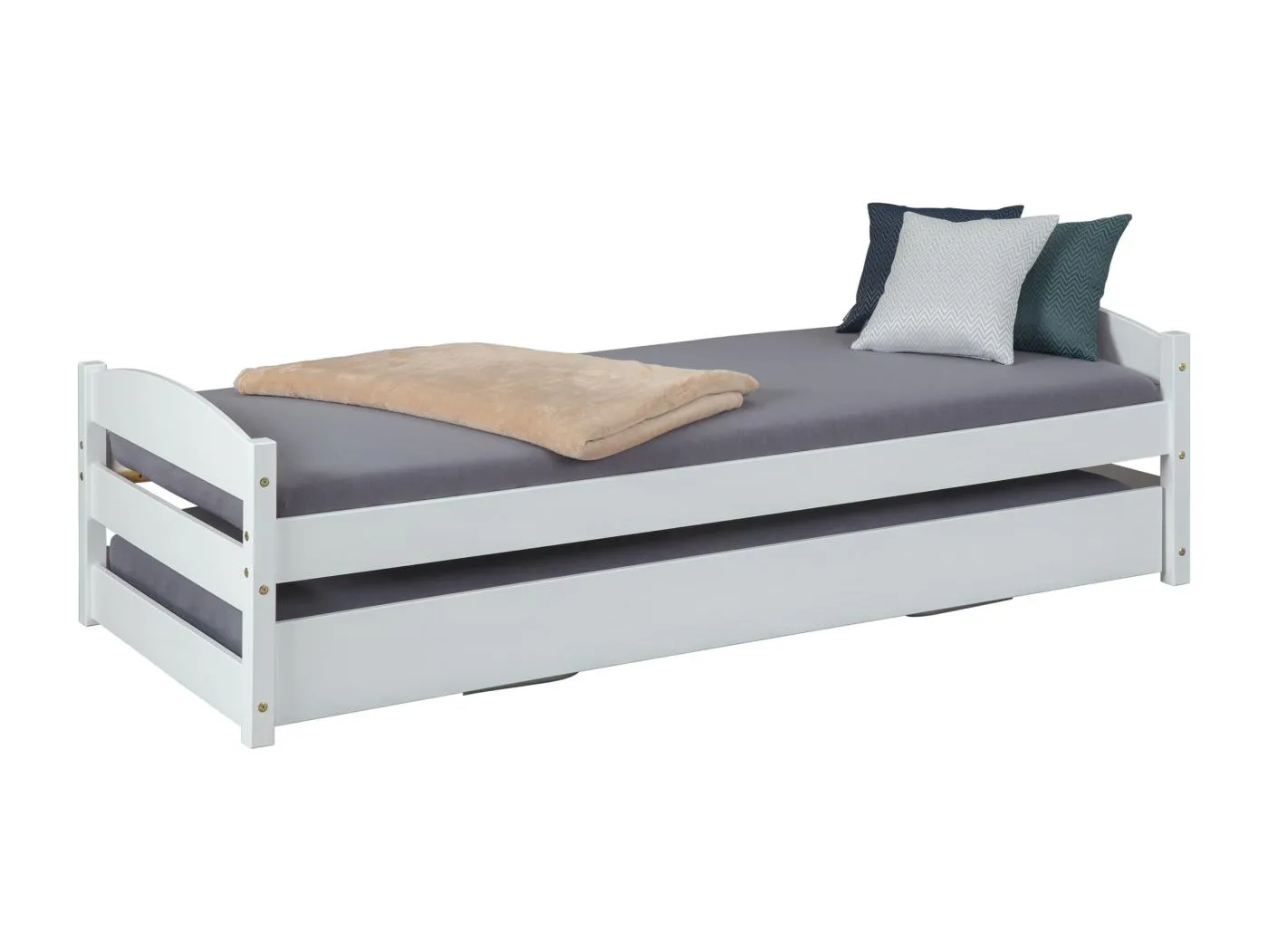 Vicki Bett 90x200 cm mit extra Bett weiss lackiert.