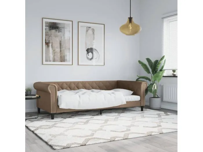 Tagesbett Cappuccino-Braun 80x200 cm Kunstleder