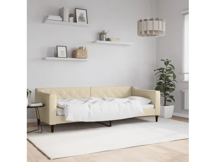Tagesbett Creme 80x200 cm Stoff