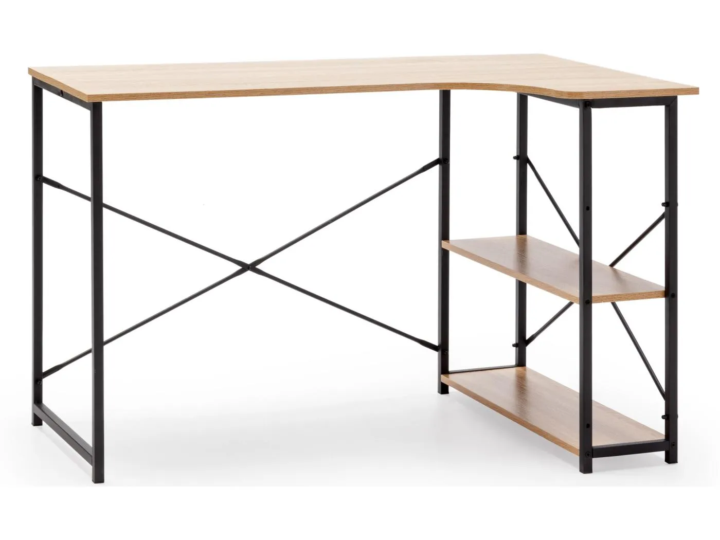 Schreibtisch Juani 2 Regale schwarz