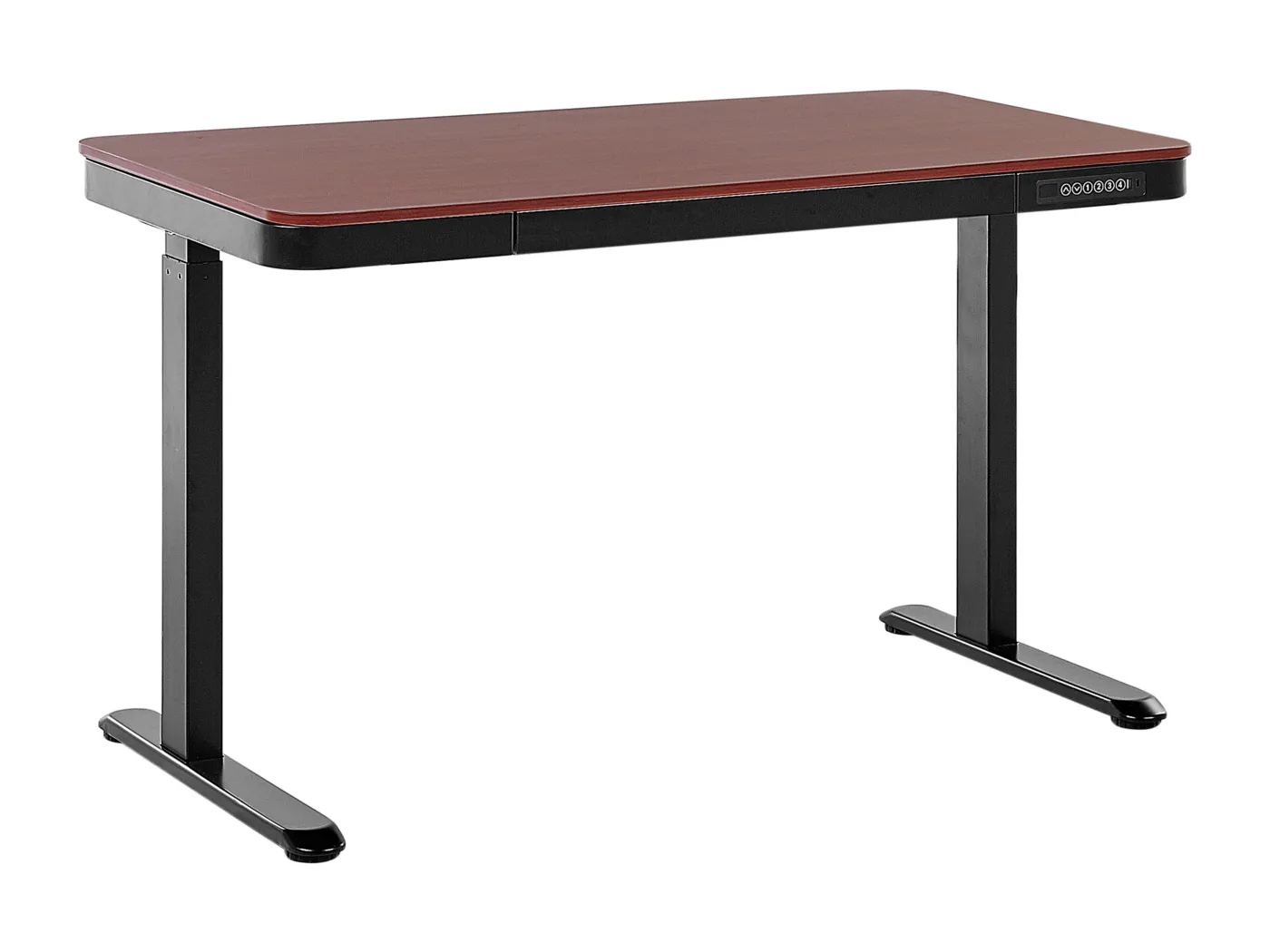 Schreibtisch verstellbar Holzoptik dunkelbraun / schwarz 120x60cm USB-Port Kenly